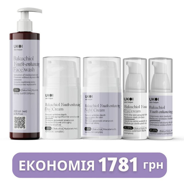 Набір по догляду за обличчям UKOI Bakuchiol l Youth-enhancing з бакучіолом