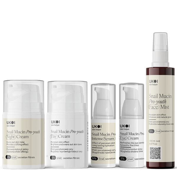 Набір по догляду за обличчям UKOI Snail Mucin Pro-youth з муцином равлика